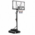 44" Portable Basketball Hoop with Shatter-Proof Polycarbonate Backboard, 5.25-10Ft Height Adjustable Basketball Goal, Indoor/Outdoor Use