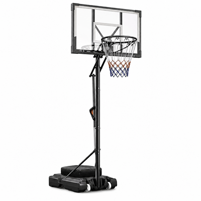 44" Portable Basketball Hoop with Shatter-Proof Polycarbonate Backboard, 5.25-10Ft Height Adjustable Basketball Goal, Indoor/Outdoor Use