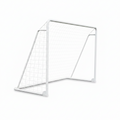 12 Ft. X 6 Ft. Soccer Goal for Backyard Weatherproof Foldable Steel Soccer Goal in White with Training Target and 6-Cone