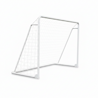 12 Ft. X 6 Ft. Soccer Goal for Backyard Weatherproof Foldable Steel Soccer Goal in White with Training Target and 6-Cone