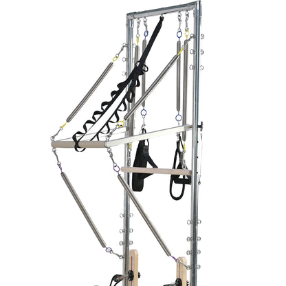 Classical Maple Pilates Reformer with Tower detail view