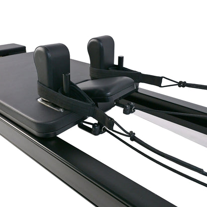 Advanced Aluminum Pilates Reformer black carriage view