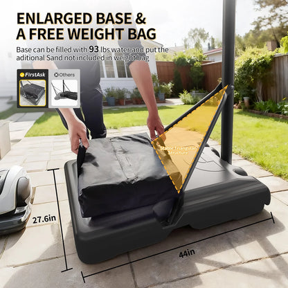 44" Portable Basketball Hoop with Shatter-Proof Polycarbonate Backboard, 5.25-10Ft Height Adjustable Basketball Goal, Indoor/Outdoor Use