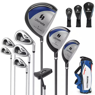 Men'S 9 Pieces Complete Golf Club Set Includes 460Cc Alloy Driver 3# Fairway Wood 4# Hybrid 6# 7# 8# 9# and P# Irons