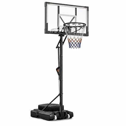 44" Portable Basketball Hoop with Shatter-Proof Polycarbonate Backboard, 5.25-10Ft Height Adjustable Basketball Goal, Indoor/Outdoor Use