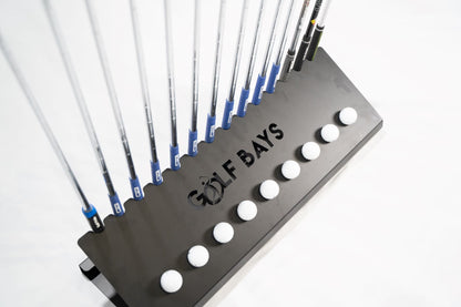 GolfBays Club Display Rack – Holds 14 Clubs & 9 Golf Balls