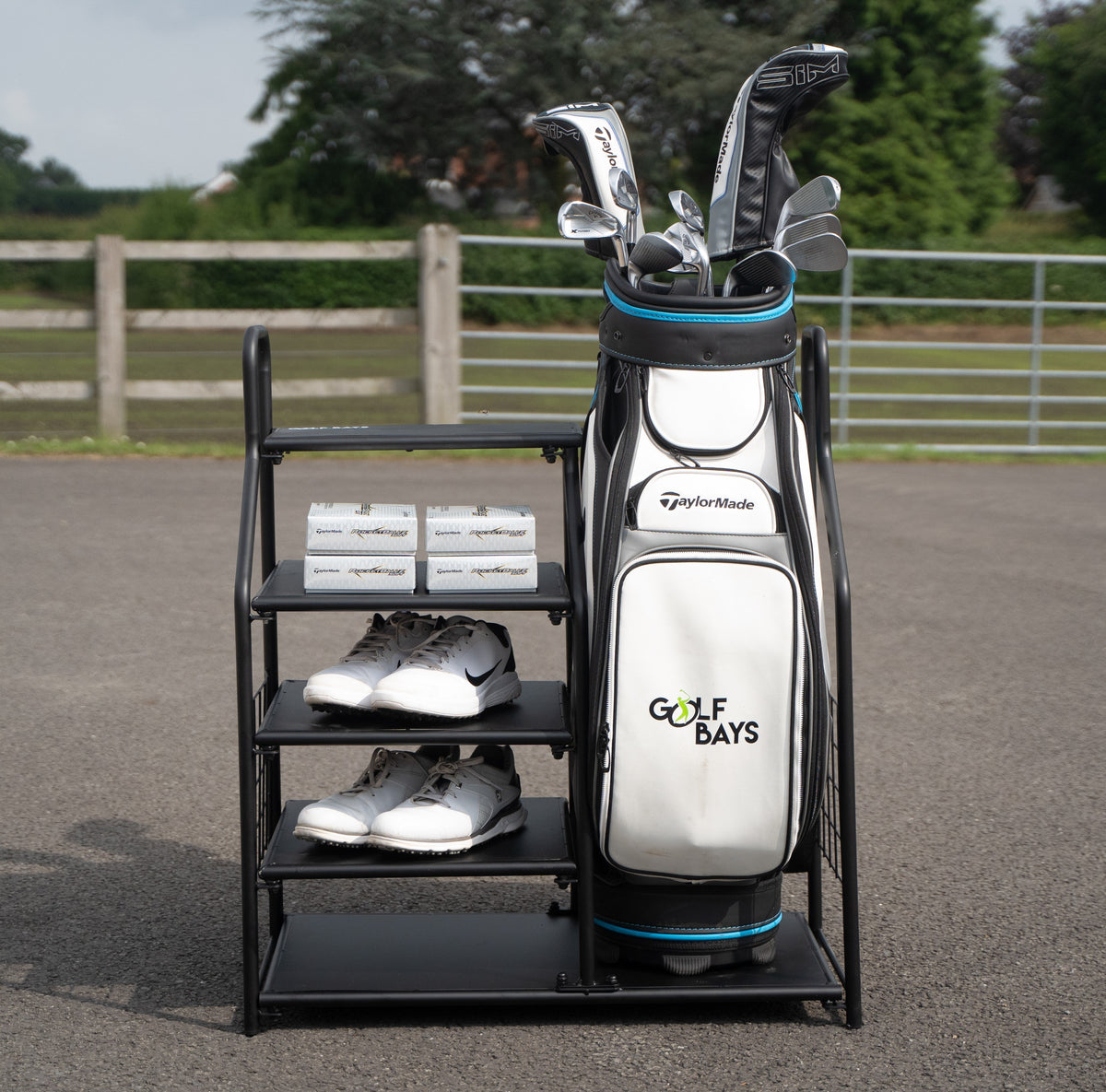 GolfBays Single Golf Bag Display & Storage Organizer
