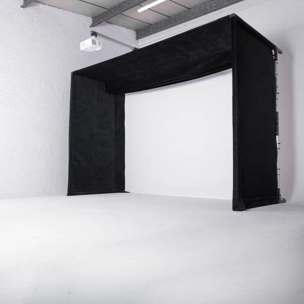 GolfBays Lux Golf Simulator Hitting Enclosure – 12'4" × 8'10"