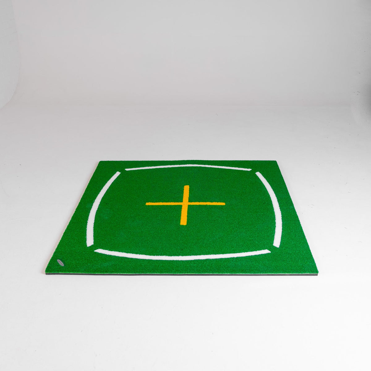GolfBays Academy Golf Hitting Mat – 4'11" × 4'11" with Alignment Guides