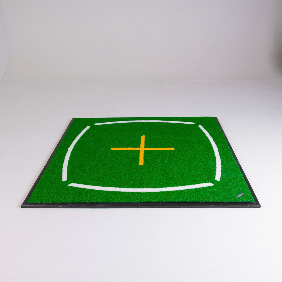 GolfBays Academy Golf Hitting Mat – 4'11" × 4'11" with Alignment Guides