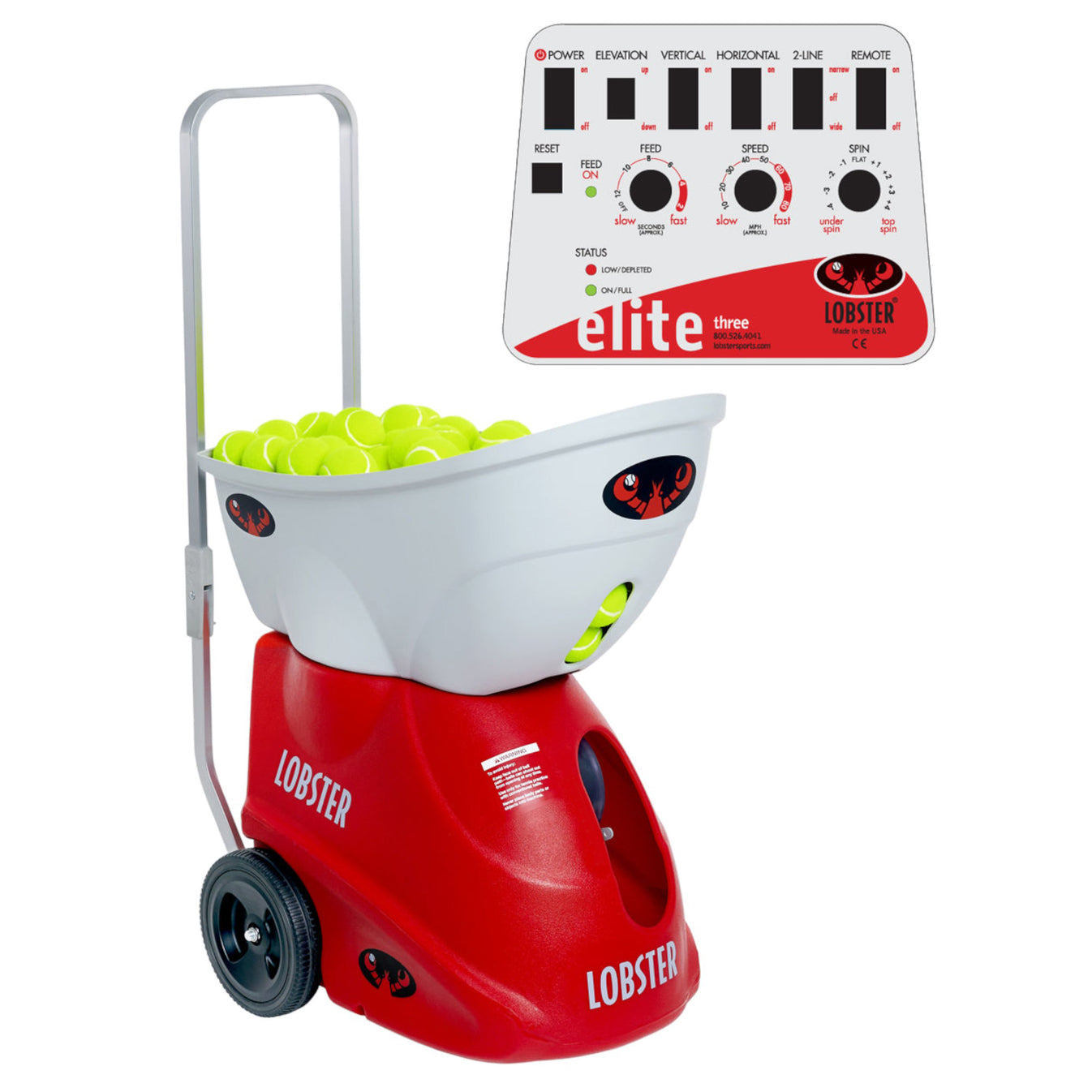 Lobster Elite Liberty tennis ball machine front view