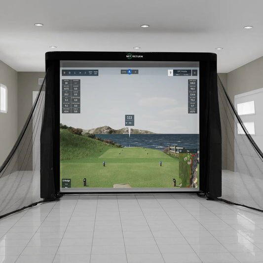 The Net Return Series 10 golf simulator enclosure