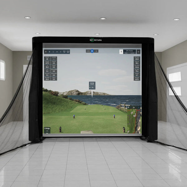 The Net Return Series 10 golf simulator enclosure