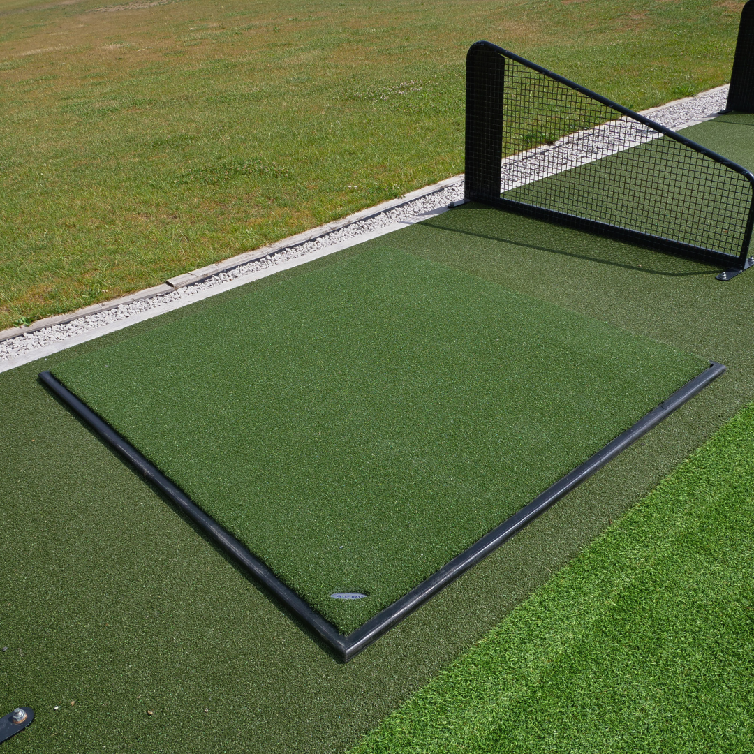 GolfBays Insert Tee Golf Hitting Mat – 4'11" × 4'11"