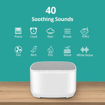 Sleep Sound White Noise Machine with Memory Function 32 Levels of Volume, 40 Natural Soothing Sounds Sleep Therapy