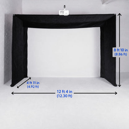 GolfBays Lux Golf Simulator Hitting Enclosure – 12'4" × 8'10"