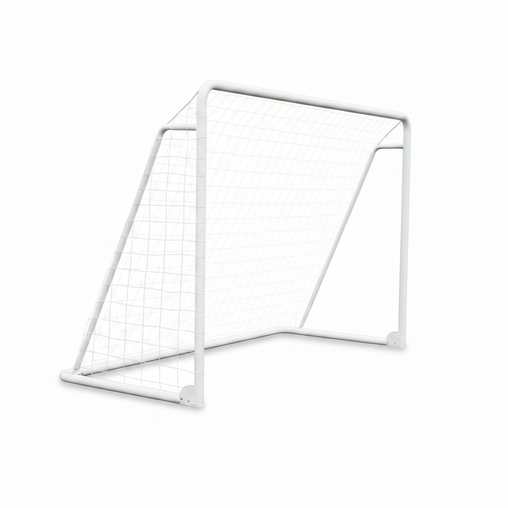12 Ft. X 6 Ft. Soccer Goal for Backyard Weatherproof Foldable Steel Soccer Goal in White with Training Target and 6-Cone