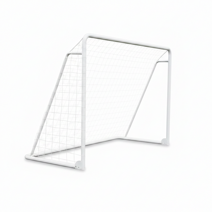 12 Ft. X 6 Ft. Soccer Goal for Backyard Weatherproof Foldable Steel Soccer Goal in White with Training Target and 6-Cone