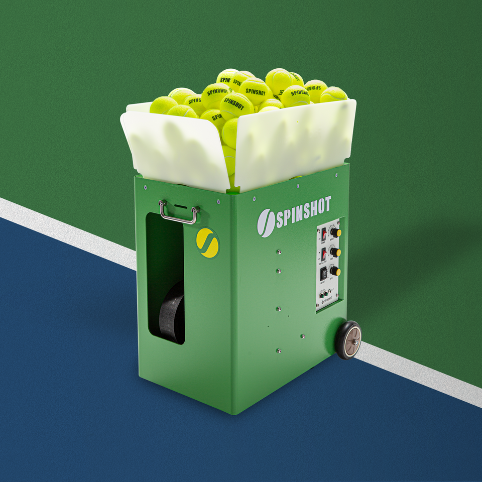 Spinshot Pro tennis ball machine front view