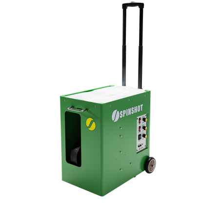 Spinshot Pro tennis ball machine side view
